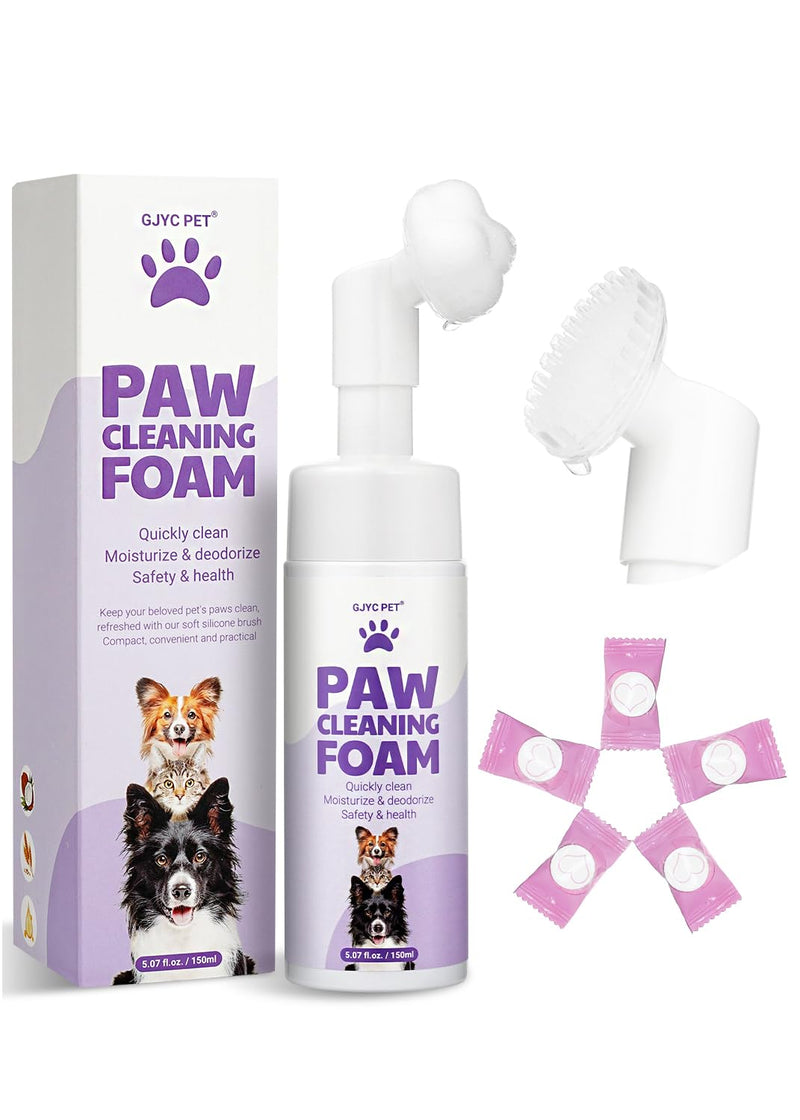 No-Rinse Paw Cleaner Foam with Silicone Scrubber