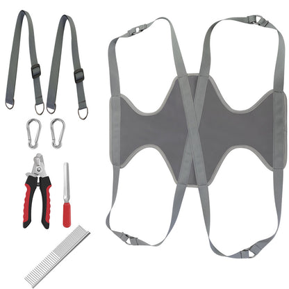Pet Grooming Hammock Kit for Cats & Dogs with Trimmer